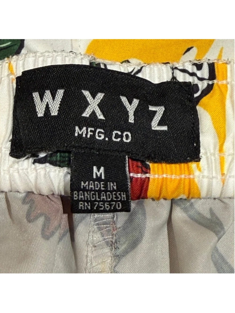 WXYZ MFG. CO Skull Flames Palm Trees Mens Swim‎ Trunks Medium Shorts Beach Dice